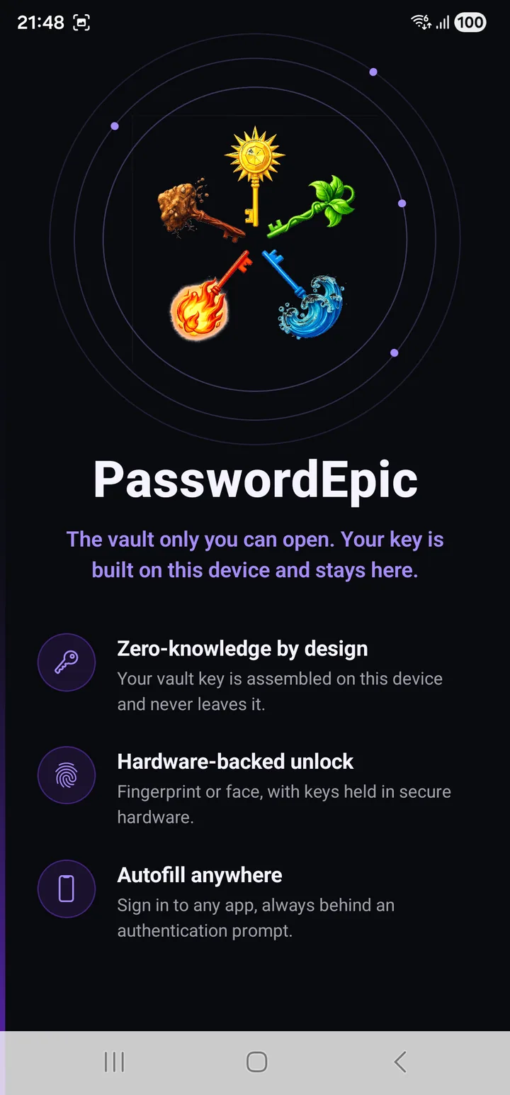 What the app says on first run