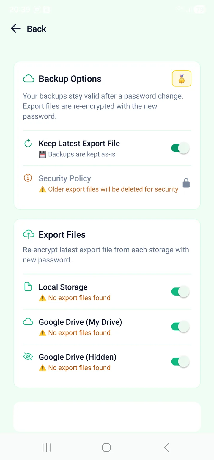 What happens to export files