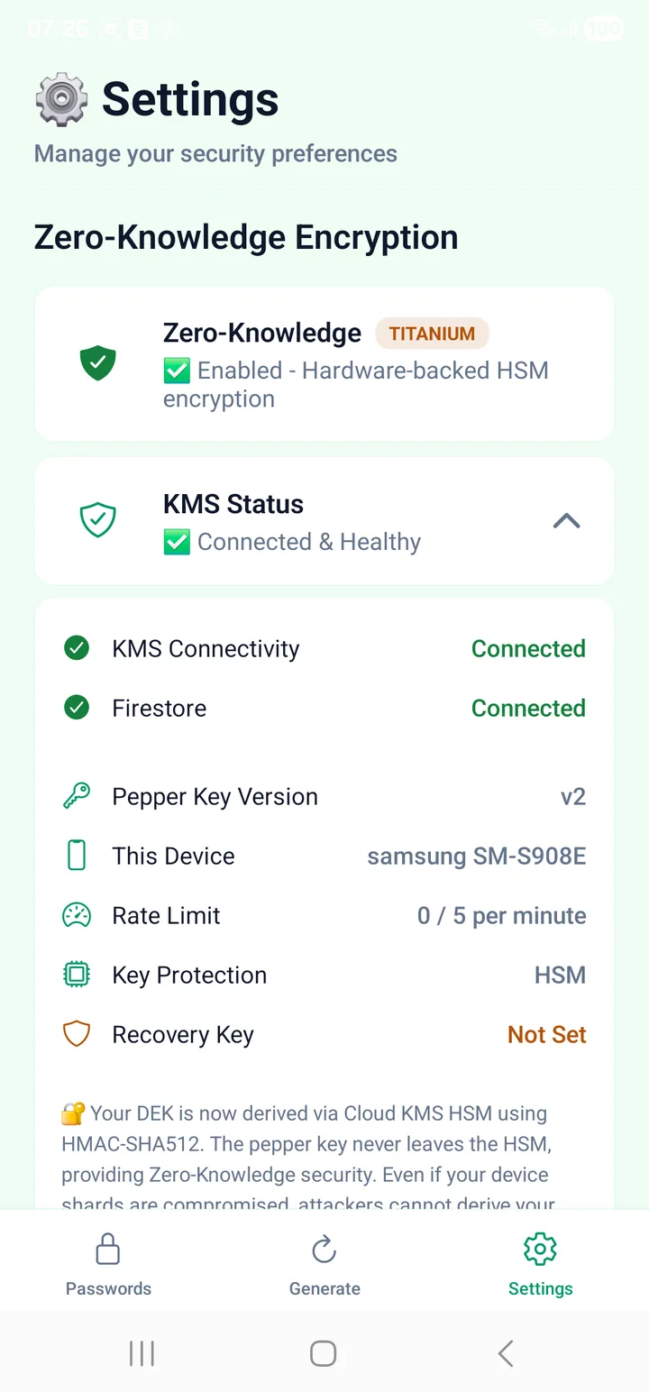 The encryption section