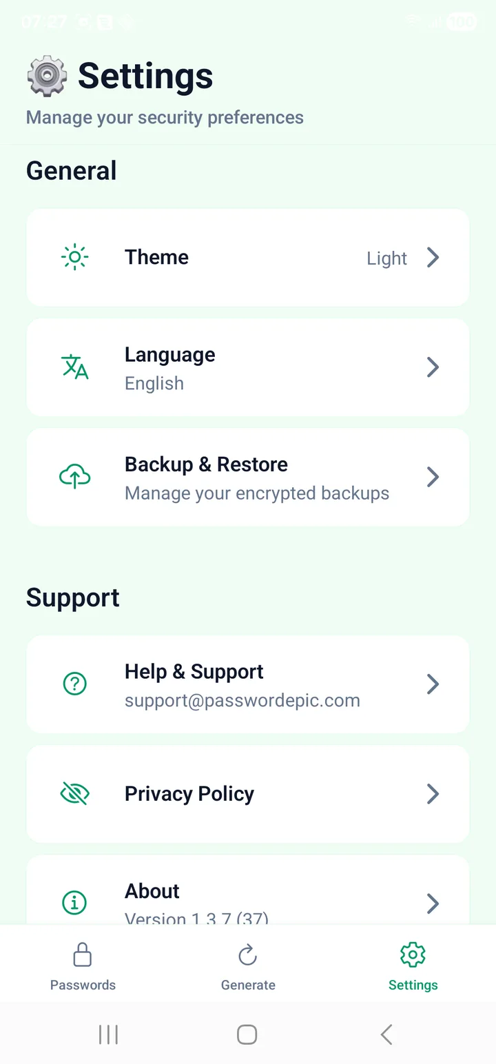 General and Support