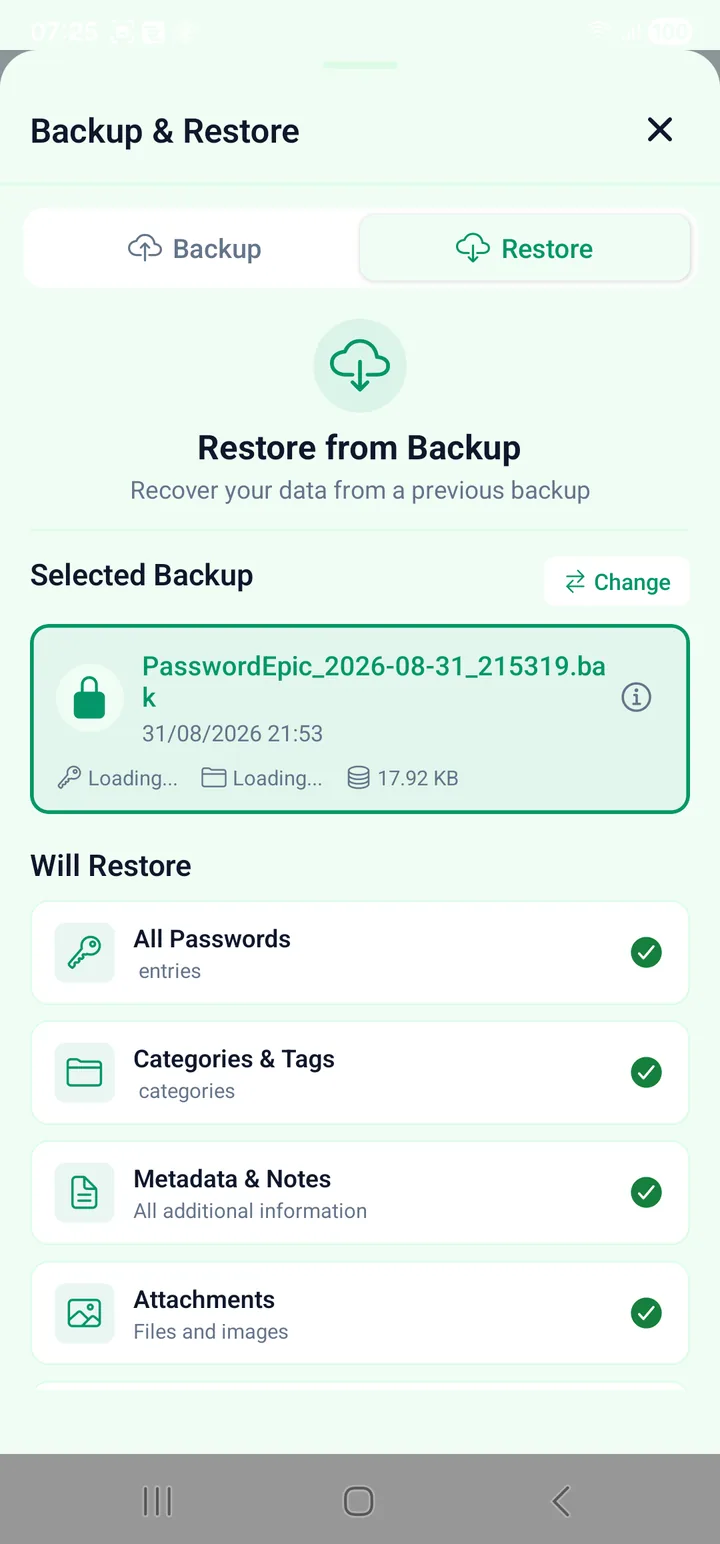 The restore tab