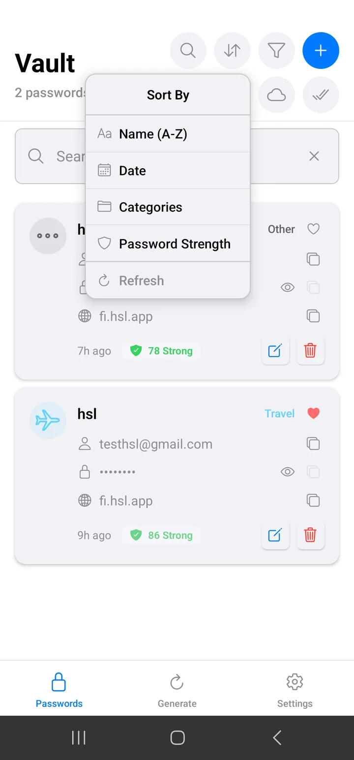 Menu sắp xếp